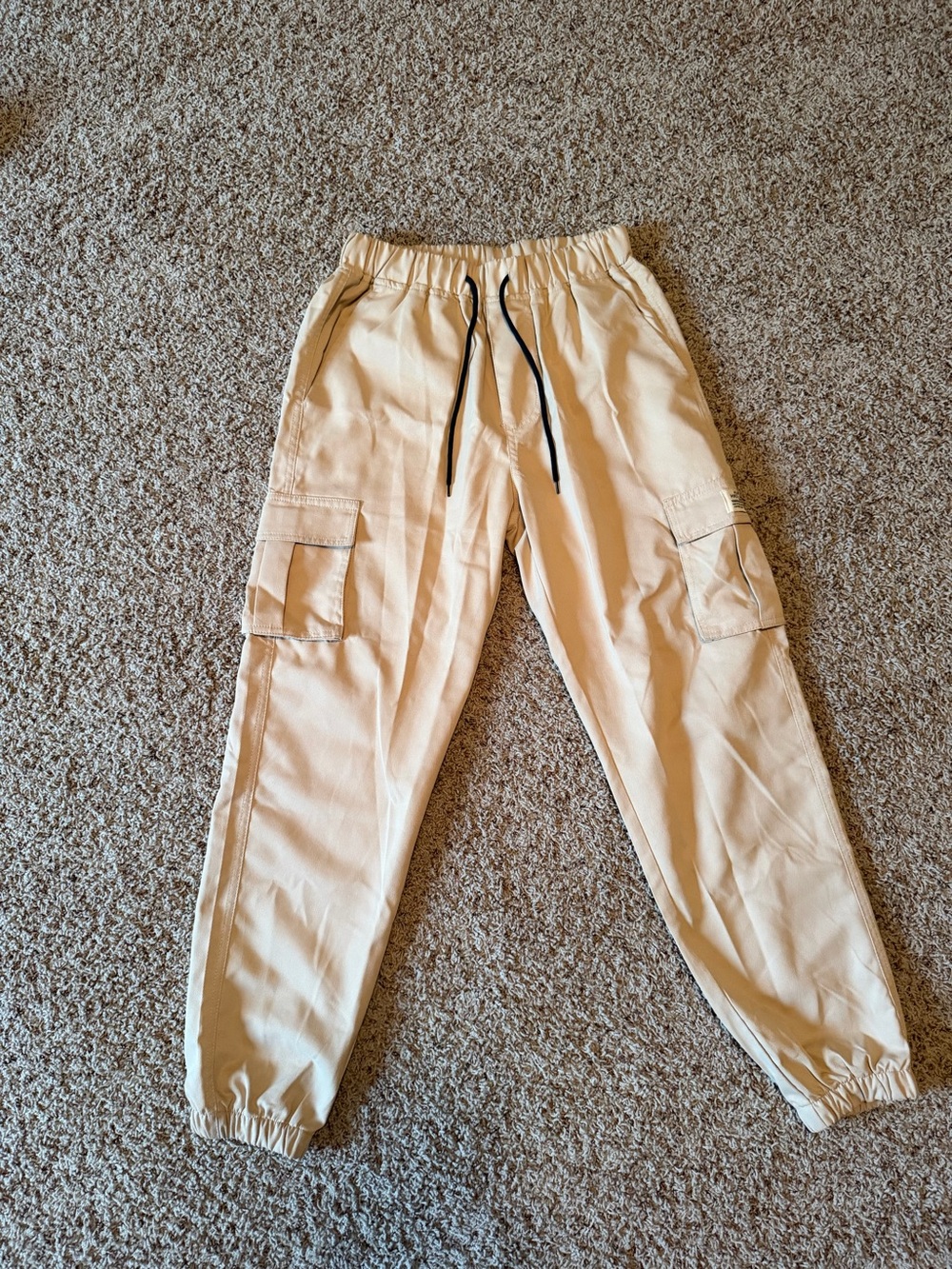 SHEIN Men’s XS Cargo Jogger Drawstring Pants 3p bundle Blue Green Beige - Picture 3 of 6